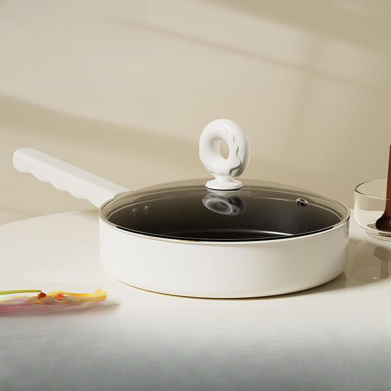 Thickened Uncoated Flat Bottomed Frying Pan Kitchen Dual-use Frying Pan Non Stick Frying Pan Vegetable Frying Pan Electric Gas Universal Pot