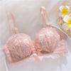 New Bridal Wedding Natal Year Red Underwear Women's Suit Sexy Lace Small Breasts Gathered Without Steel Ring Bra