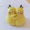 1 Pair Cute Hugging Pear Bookends Resin Pear Book Stand Cartoon Fruit Book Holder