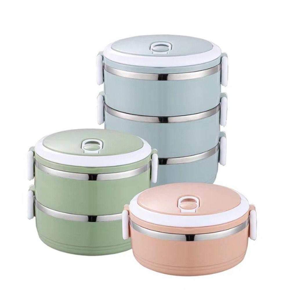 Stackable Insulated Lunch Box Round Insulated Soup Thermos Container for Students&Office Worker