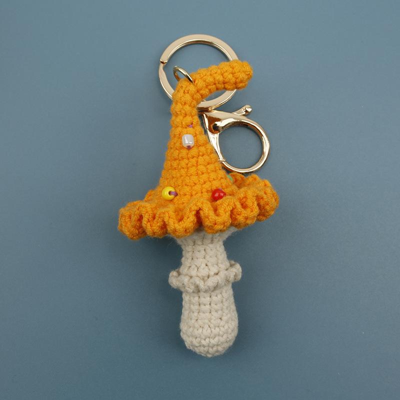 Einzigartige Pilz-Serie Häkel-Schlüsselanhänger Zufällige Farbverlauf-Farbe Pilz-Schlüsselanhänger Für Taschenanhänger Gestrickter Pilz-Schlüsselanhänger Individuell