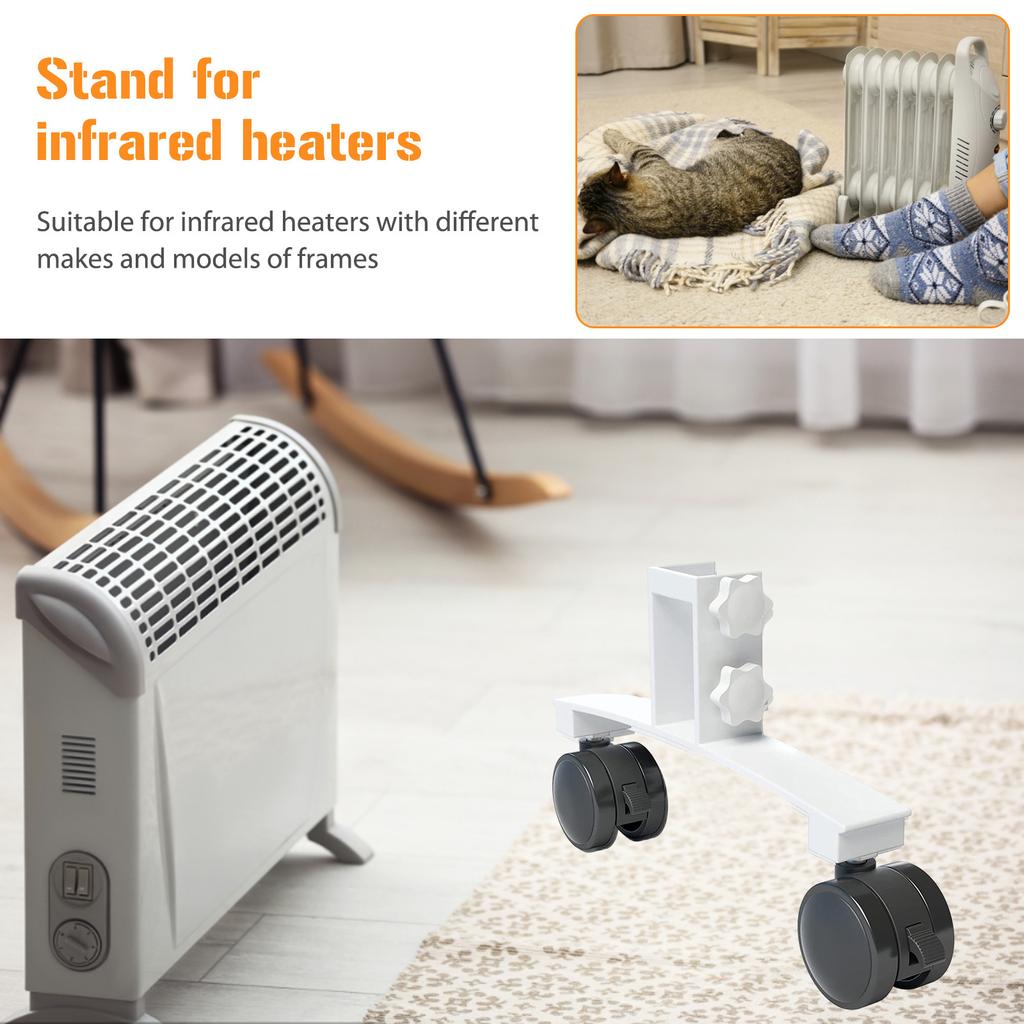 Metal Infrared Heater Bracket Movable Infrared Panel Heater Feet Bracket with Wheels Easy To Install Heating System Accessories