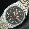 REFURBISHED SEIKO 5 AUTOMATIC 6309A VINTAGE JAPAN MENS BLACK WATCH A442493-4