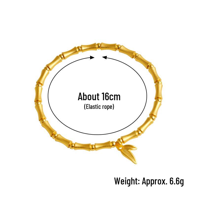 Bamboo-Inspired Gold Bracelet for Girls: Versatile & Trendy Couple's Beads Jewelry