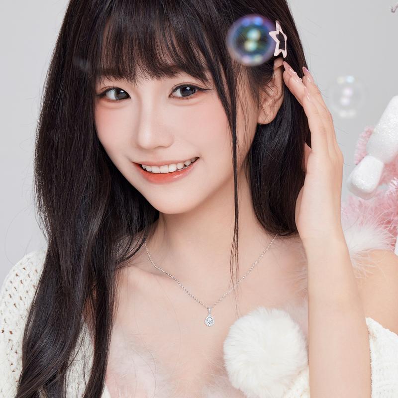 Barbie crystal necklace Shining and exquisite water drop pendant, sweet and high-end clavicle chain, niche Korean student versatile TX2312063A