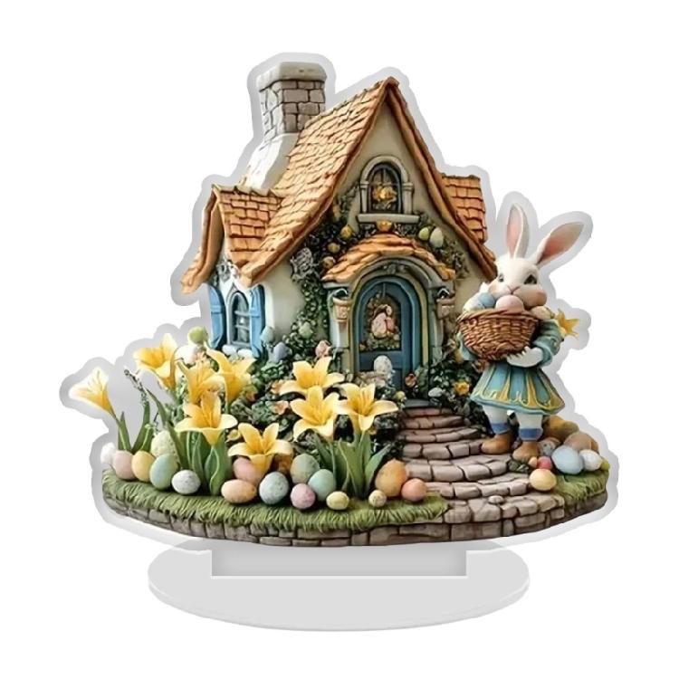Bunnies Figurines Easters Decoration Table Centerpieces Acrylic Easters Eggs Rabbit Statue Rabbit Sculpture Home Decors