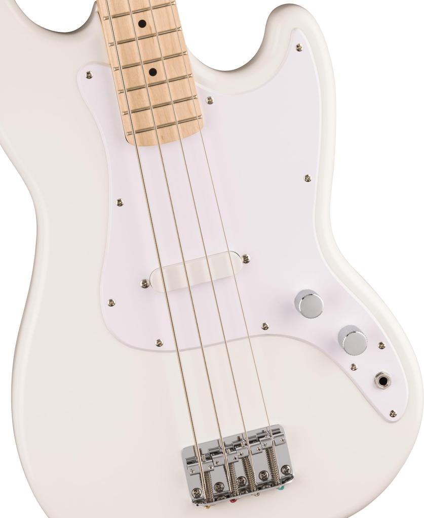 Squier by Fender Fender Squier Electric Bass Squier Maple White Arctic White Soft Case Included Sonic™ Bronco™ Bass, Fingerboard, Pickguard,