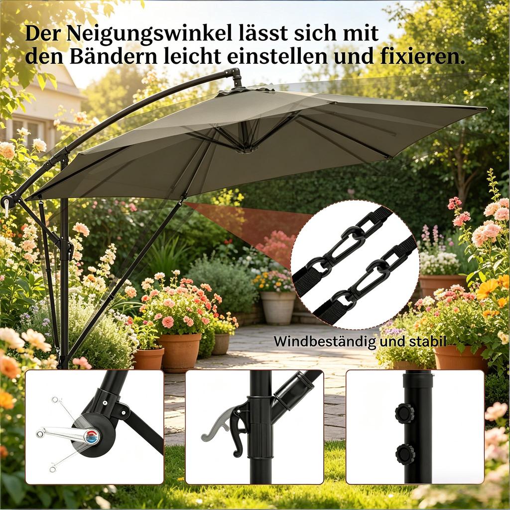 Garden Parasol, Foldable Parasol, Pool Parasol, Flexible Outdoor Parasol (includes only parasols)