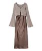 Snidel Women's Knit Cardigan & Cami Dress Set SWNO234127 MOC