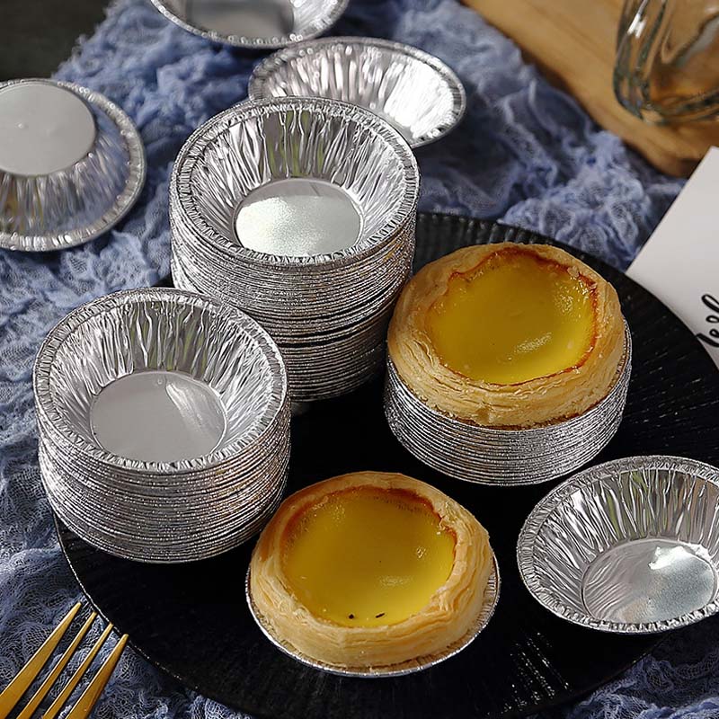 50pcs Egg Tart Mold Baking Disposable Cupcake Mold Aluminum Foil Baking Cup Cookie Pudding Mould Cake Bake Mold Pastry Tool