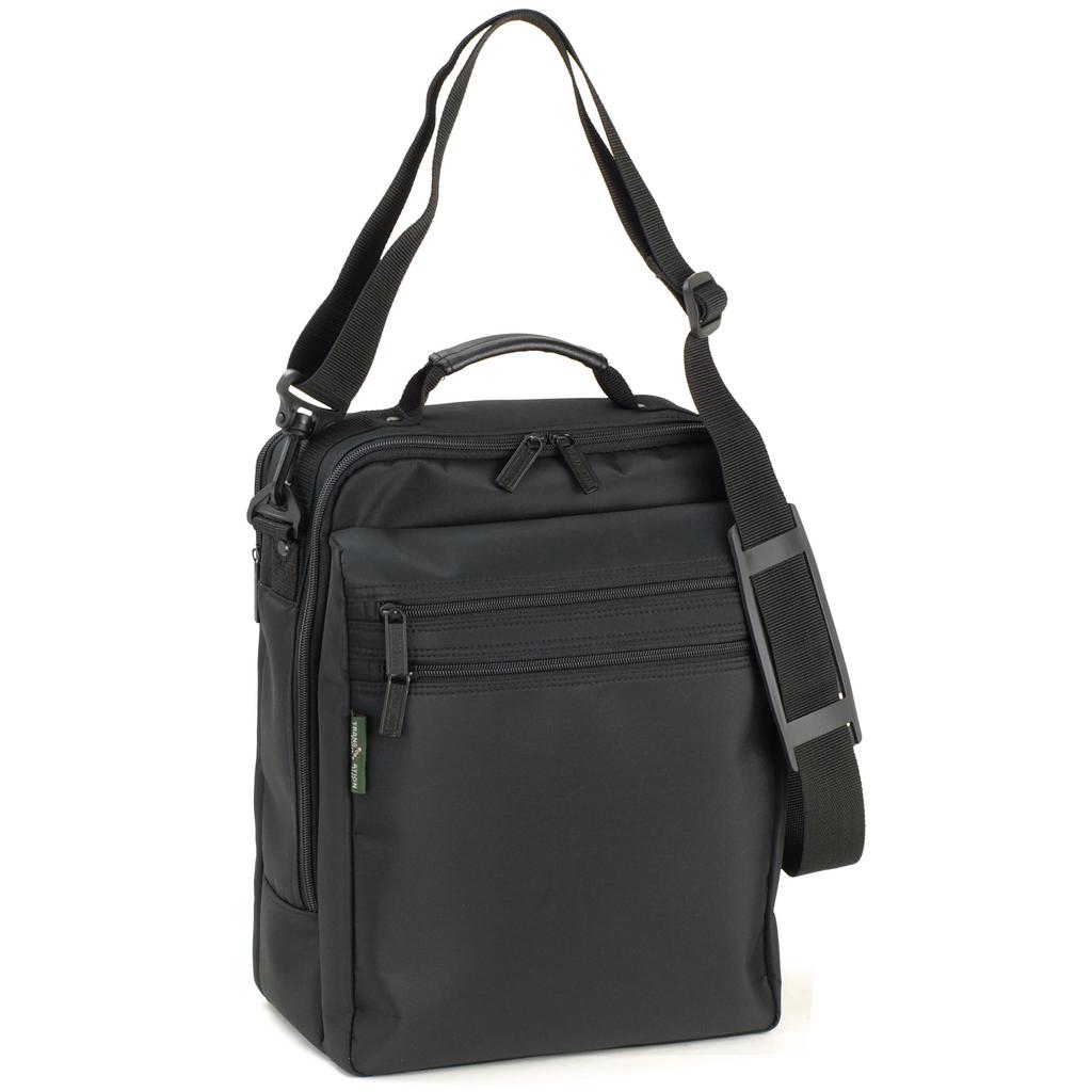 Large Capacity Simple Business Bag A4 Compatible Vertical Shoulder Bag Lightweight 480g Gentleman Black [KAKKOII] 2-chamber Men's