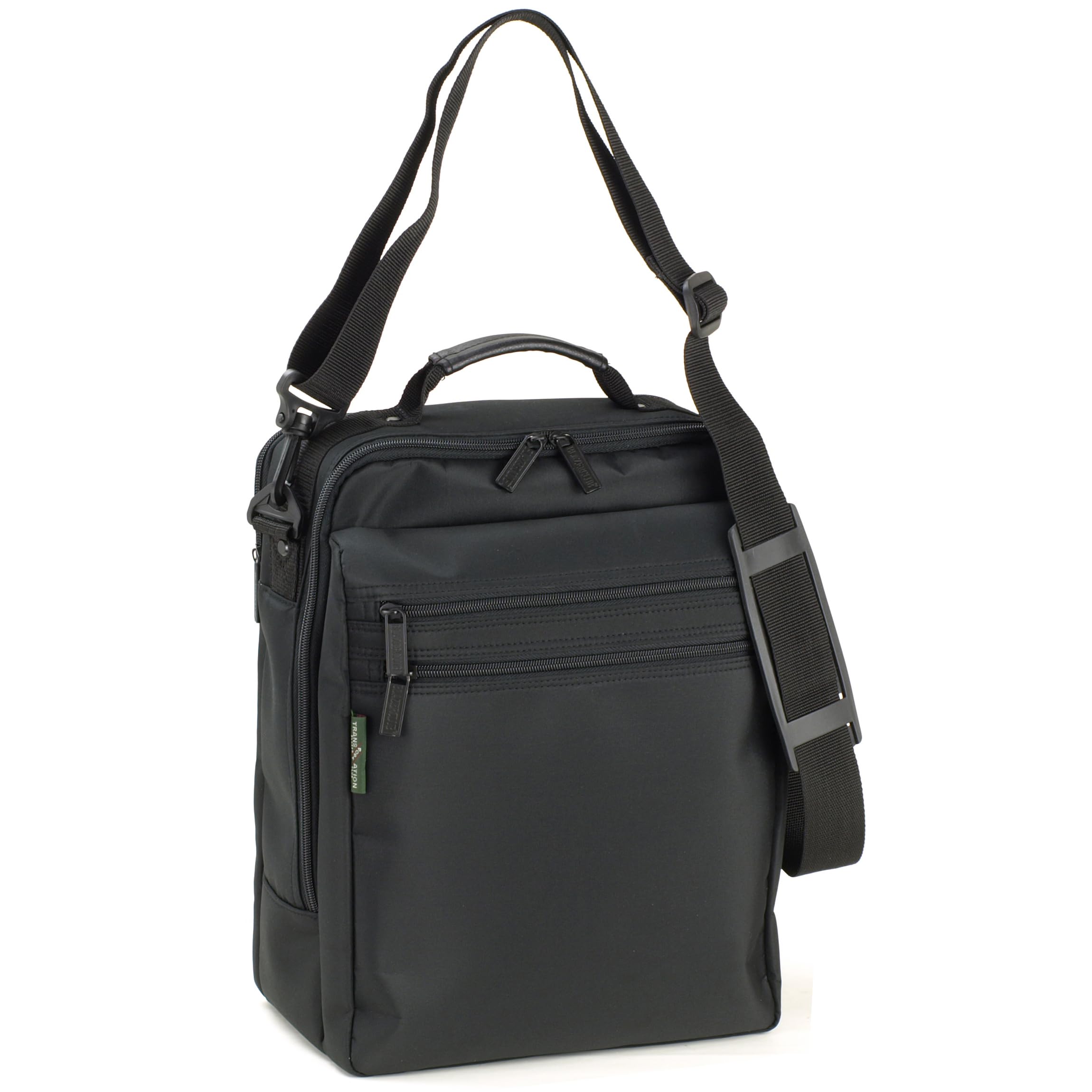 

Large Capacity Simple Business Bag A4 Compatible Vertical Shoulder Bag Lightweight 480g Gentleman Black [KAKKOII] 2-chamber Men s чорний