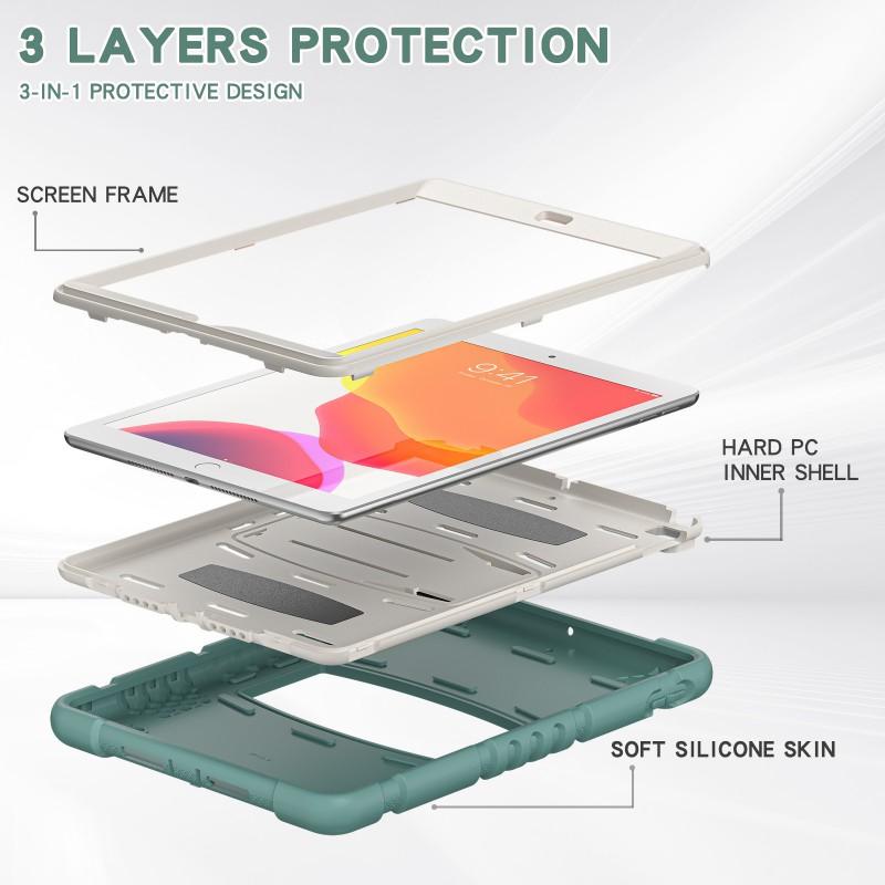 Shockproof IPad 10th Gen Case With Kickstand Silicone PC Full Cover 10.2-inch Tablet
