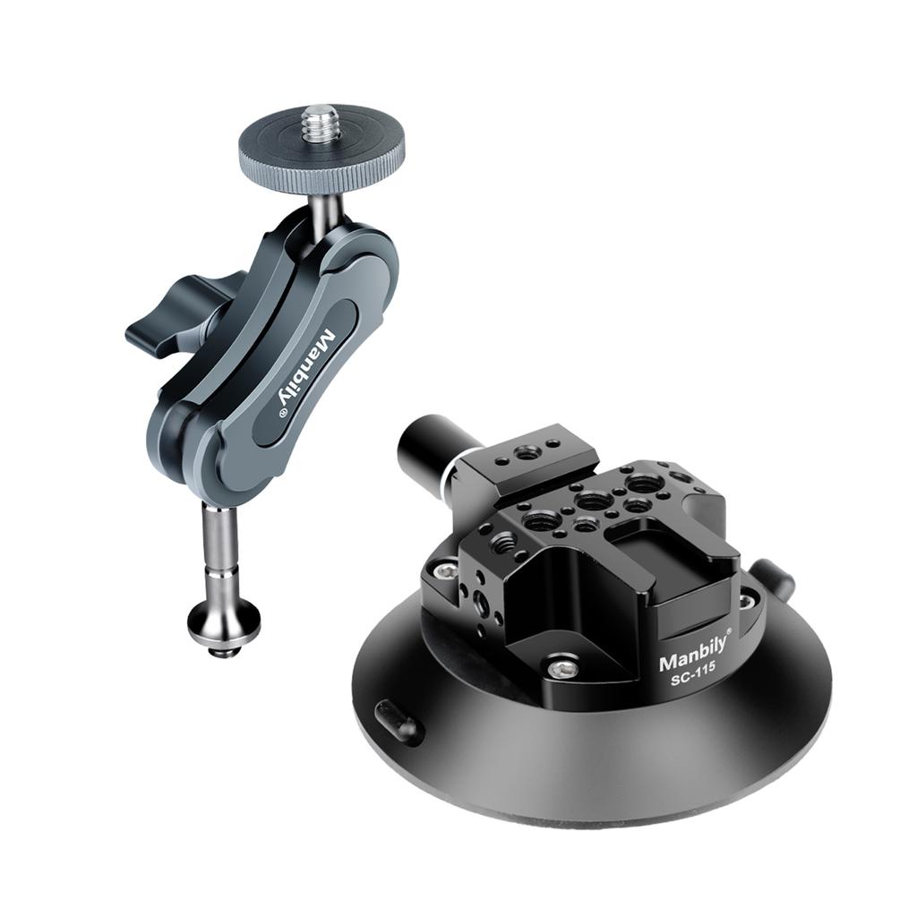 4.5 Inch Camera Suction Cup Mount with 360 degrees Rotatable Ballhead Arm Bracket 1 4 Inch Screw 3kg Load Capacity