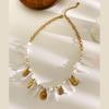 Sea Starfish Coral Shell Beaded Necklace Lightweight Stainless Steel Acrylic Stackable Jewelry For Daily Wear
