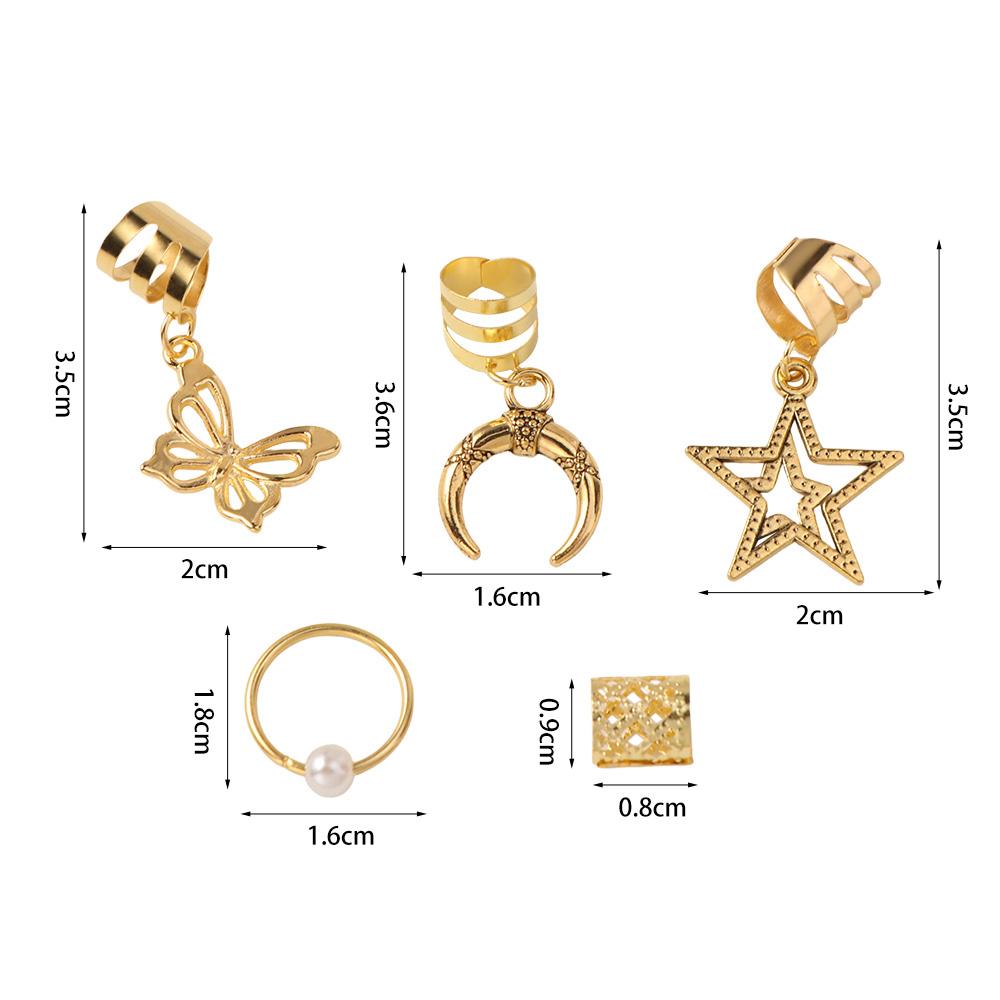 25pcs Dread Locks Hollow Out Hair Ring Butterfly Hair Braid Tubes Dreadlocks Beads Men