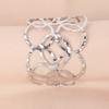 Retro Hollow Minimalist Cool Tone Bangle, Open Pattern Elegant Metal Arm Cuff