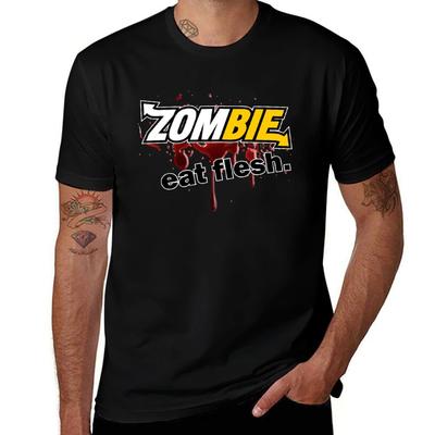 Zombie Eat Flesh Tshirt Daily Casual Short Sleeve Tee Shirt