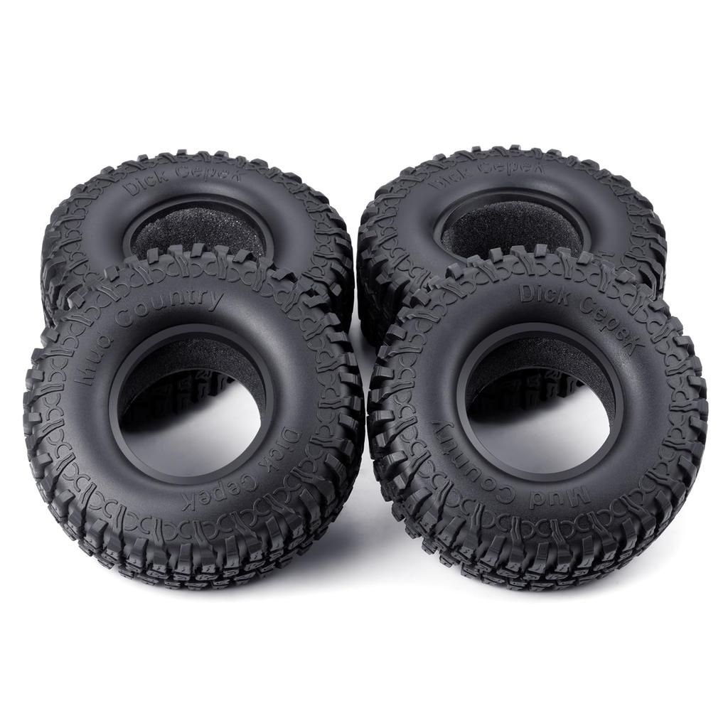 TRZX 1.9" 100mm Rubber Wheel Tire Upgrade Parts for 1/10 Axial SCX10 TRX4 D90 RC Crawler Car (4 Pieces)