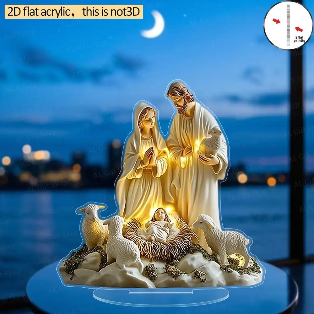 2D Flat Acrylic Joseph Decoration, Indoor and Outdoor Decoration - No Batteries/electricity Required, Free Daily Decoration, Store Decor