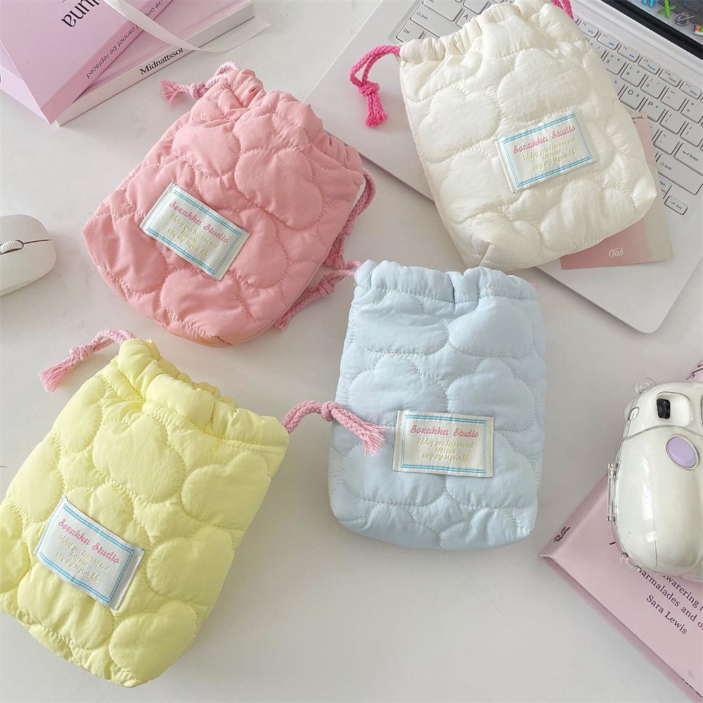Cute Quilted Cotton Camera Bag, Soft Shockproof Dustproof Storage Pouch for & Polaroid Camera