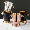 5L Champagne Bucket Luxury Large Metal Silver Black Gold Wine Cube Beverage Tubs Stainless Steel Ice Beer Bucket Drink Cooler