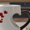 Heart-Shaped Color Changing Mug Double-Sided Vibrant Printing Ceramic Cup Heat Sensitive Coffee Cup Fun Novelty Gift for Valentine's Day And Christmas