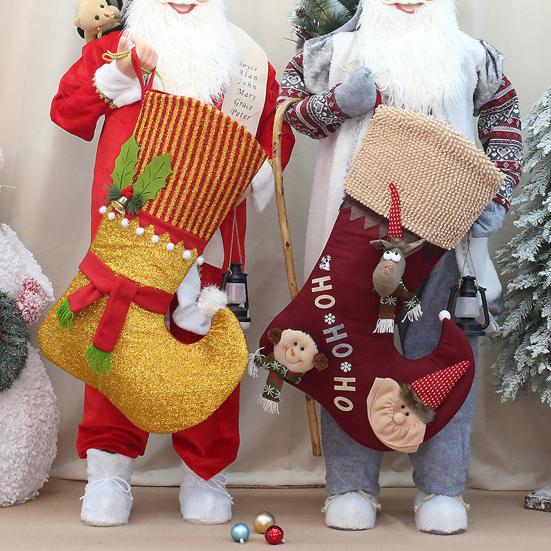 

Рождественские чулки, подарочная сумка, большая тканевая персонализированная декоративная рождественская подарочная сумка для семейных подарков, украшения