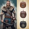 Portable Medieval Coin Bag PU Leather Belt Pouches Retro Waist Pack for Renaissance Halloween and Costume Parties