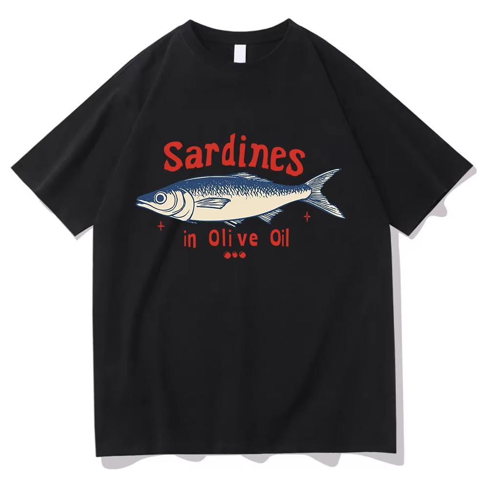 

Sardines in Olive Oil Red Blue This Unisex T Shirt Funny UnisexWomen Clothing Tee Summer Cotton Graphic T Shirts Breathable Top 4XL