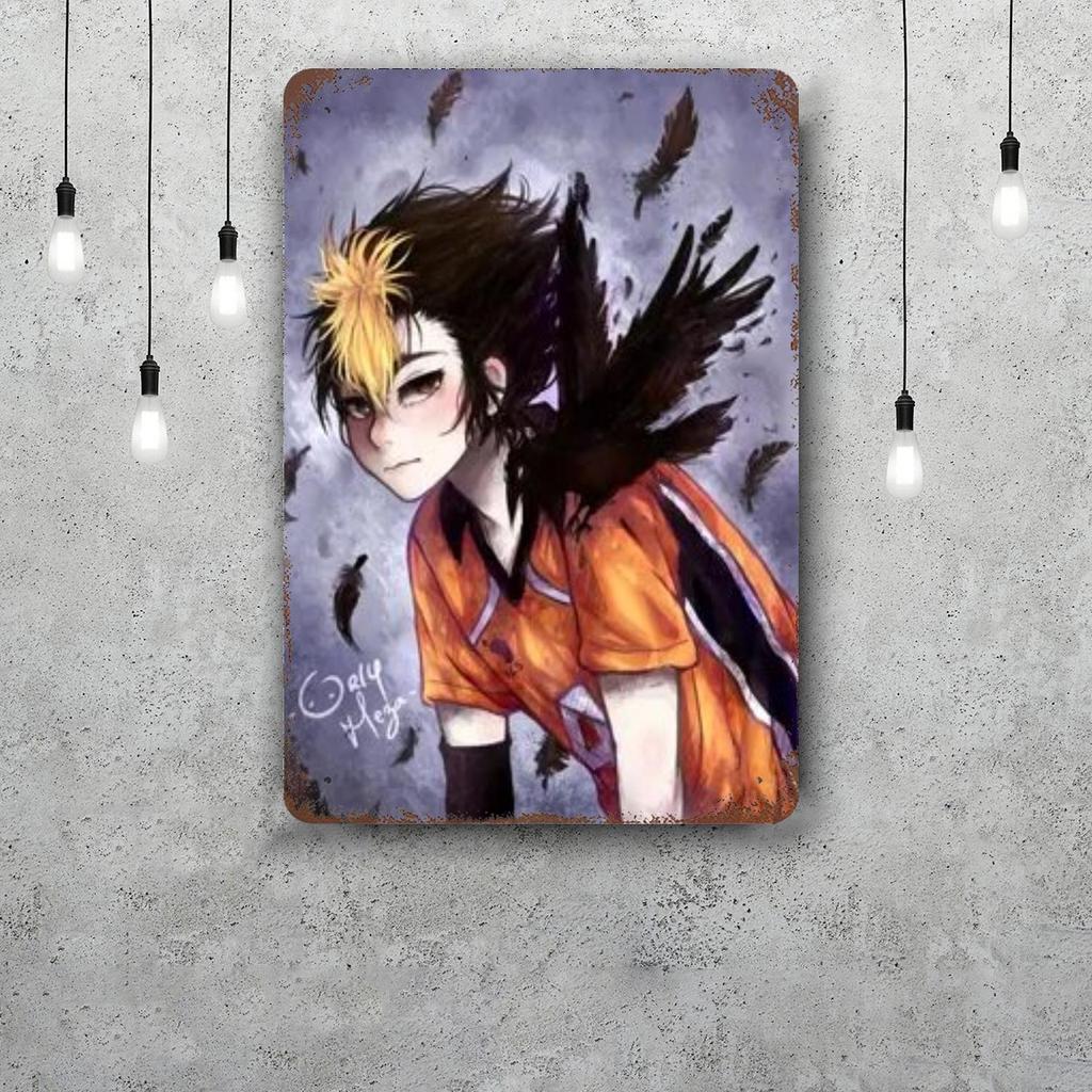 Haikyu Hinata Animation Vintage Metal Tin Signs Posters Decor Retro Metal Plaque Wall Art Decor for Garage Bar