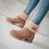 Winter New Large Size Snow Boots Women's Thick High Heel Medium Boots Children