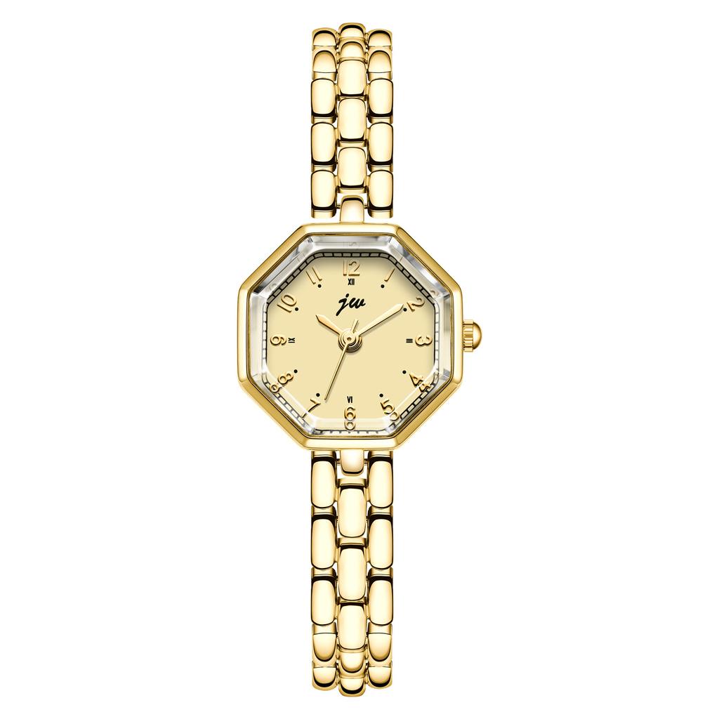 Mini Kleine Exquisite Quarzuhr Mittelalterliches Armband Damen Uhr Inlandsprodukt 1990er Retro Achteckiges Zifferblatt