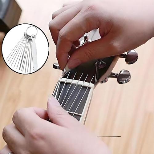 HAUUFENN Guitar Maintenance Supplies, Nut File Set, String Groove Polishing, 14-Piece File Set, Guitar Maintenance and Adjustment Tool, Fret Polishing