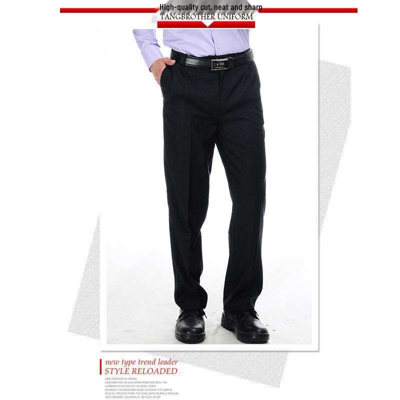 Men's Black Non-Iron Work Pants - Autumn/Winter Suit or Chef Wear, Free Shipping