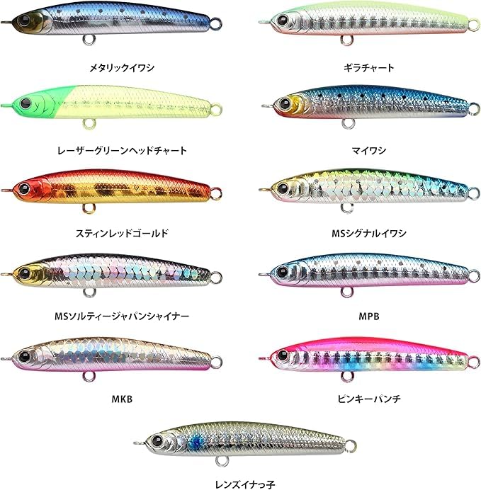 LUCKY CRAFT Wonder 60 Standard Color Fishing Lure Sinning Pencil ESG Chart - (0963 Back)