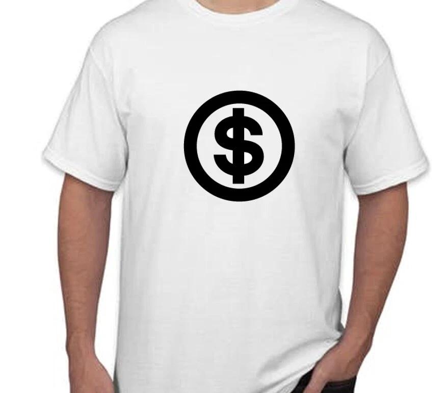 Cashier Logo T-Shirt Money Cash Dollar Black Symbol Icon White Tee Shirt 4XL