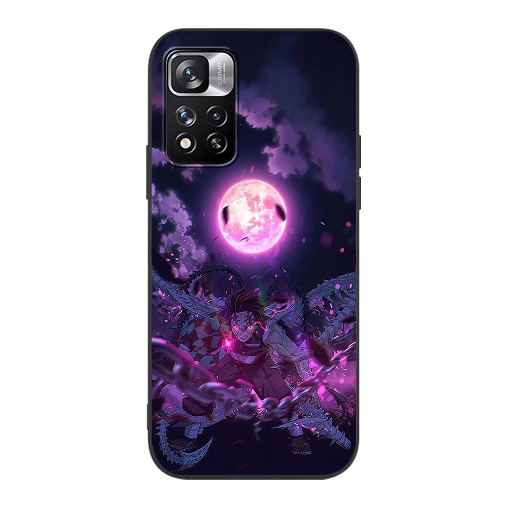 Demon Slayer Kimetsu No Yaiba Case for Xiaomi Redmi Note 10 9S 11 9 8 11E Pro K40 Silicon Black Phone Cover 9C 9A 8T 7 7A 10C 9i