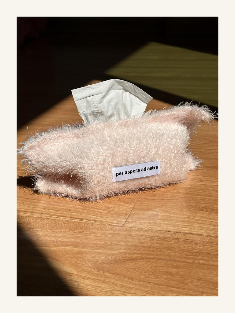Nordic Style Plush Solid Color Napkin Boxes Issue Bag Thread Napkin Holder Tissue Bag Storage Napkins Tabletop Decoration