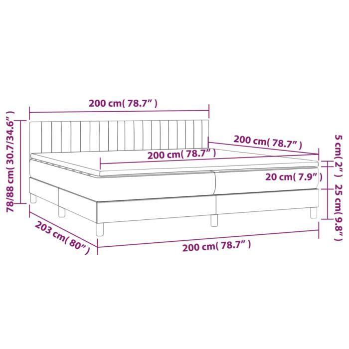 3141443 vidaXL Divan Bed and Mattress Light Grey 200x200cm Velvet