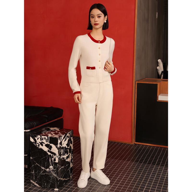 JUZUI Women's Colorblock 100% Wool Knit Sweater