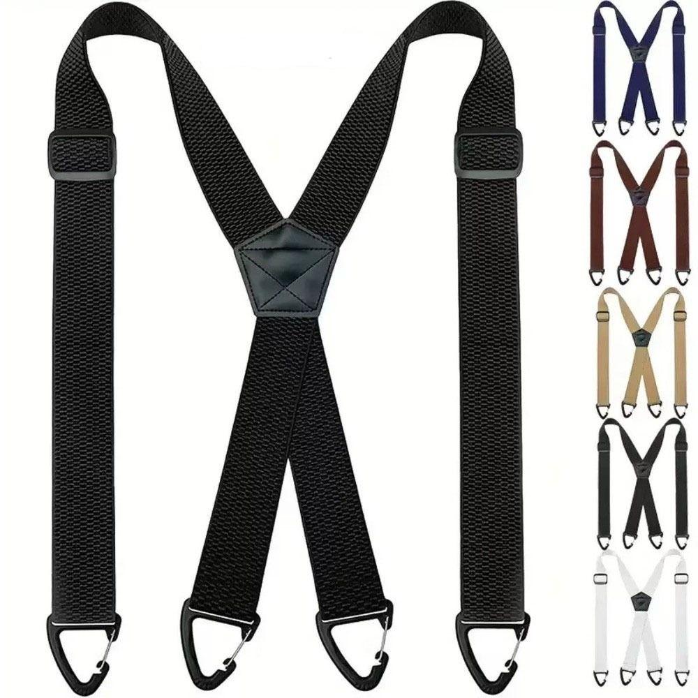 Heavy Duty Work Suspenders 3.8cm Wide Elastic Pants Braces Simple X-Type Suspenders Men Gift