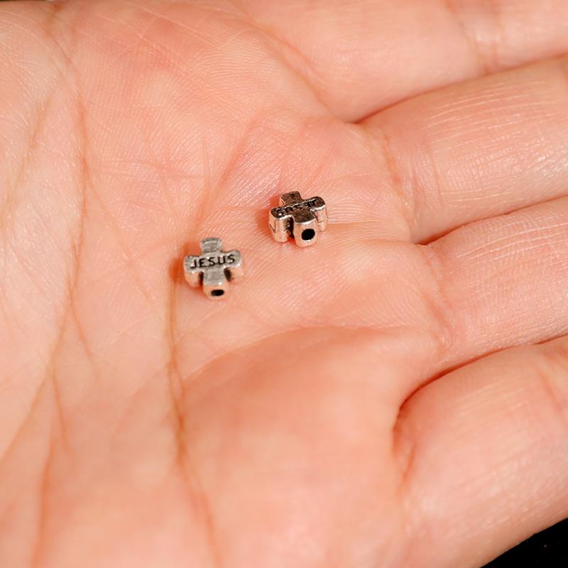 Mărgele Cruce Isus 6mm pentru a Face Brățări Colier Materiale Bijuterii Aliaj Zinc Accesorii Catolic Creștin