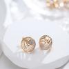 Fashion Glossy Dangle Earrings  Rose Gold Color Unique Natural Zircon Earrings For Women High Daily Fine Jewelry