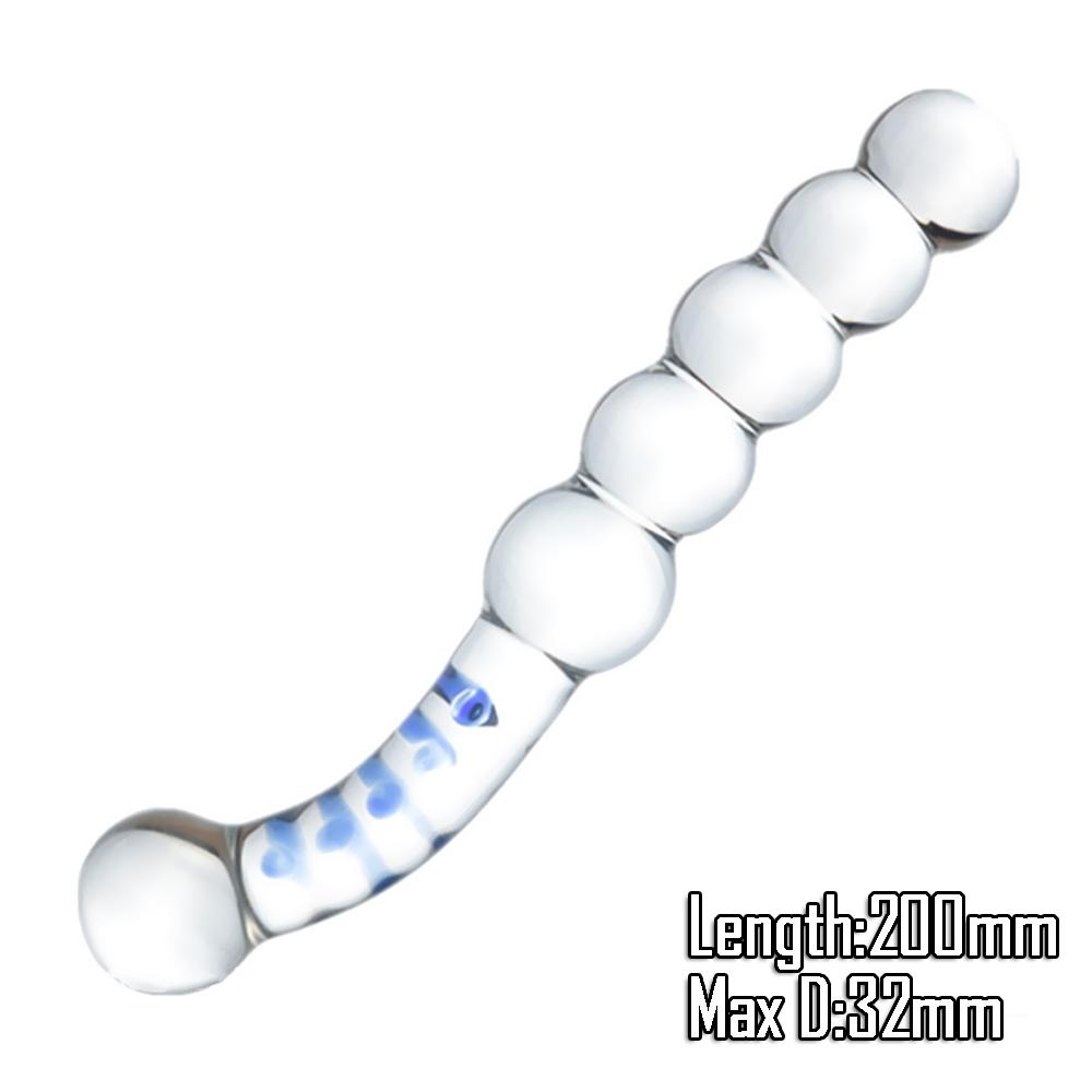 Crystal Glass Dildos Realistic Dildo Penis Glass Beads G-Spot Anal Butt Plug Erotic Sex toys for Woman Couples Adults