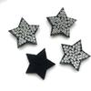 100Pcs Black Star Flatback Stickers Silver Color  Rhinestones for DIY Hair Accessories Beads