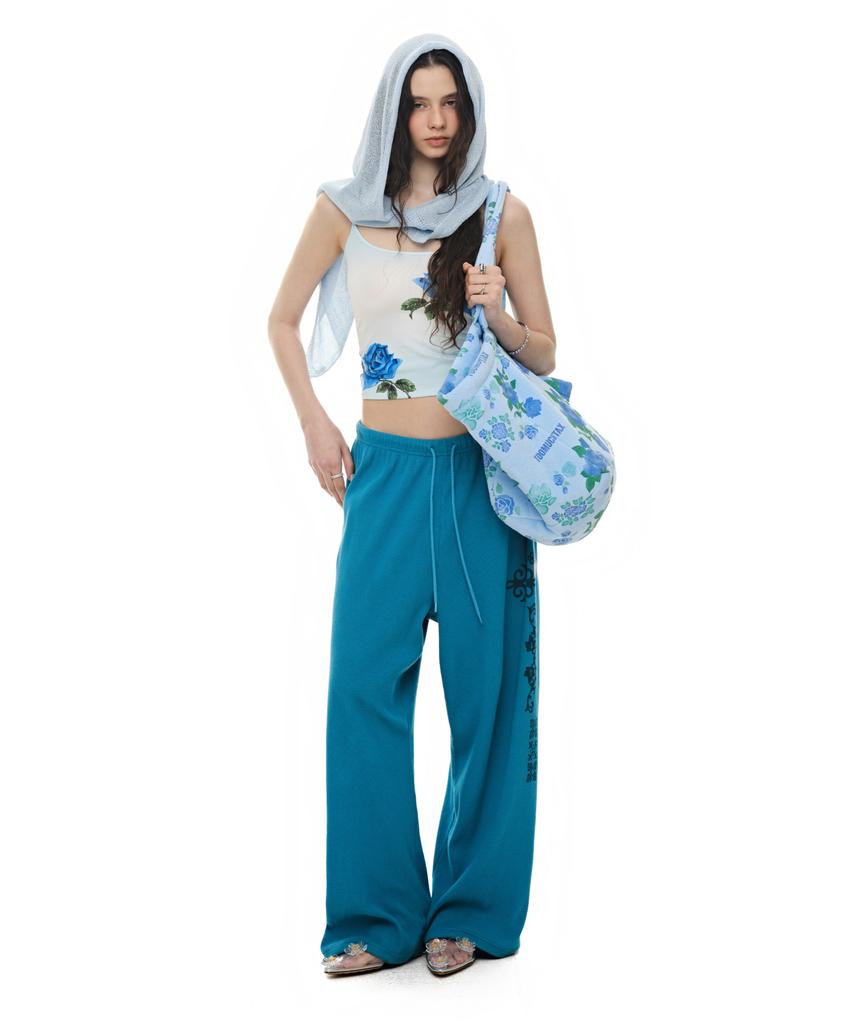 Toomuchtax Rose Stencil Terry Bag Blue
