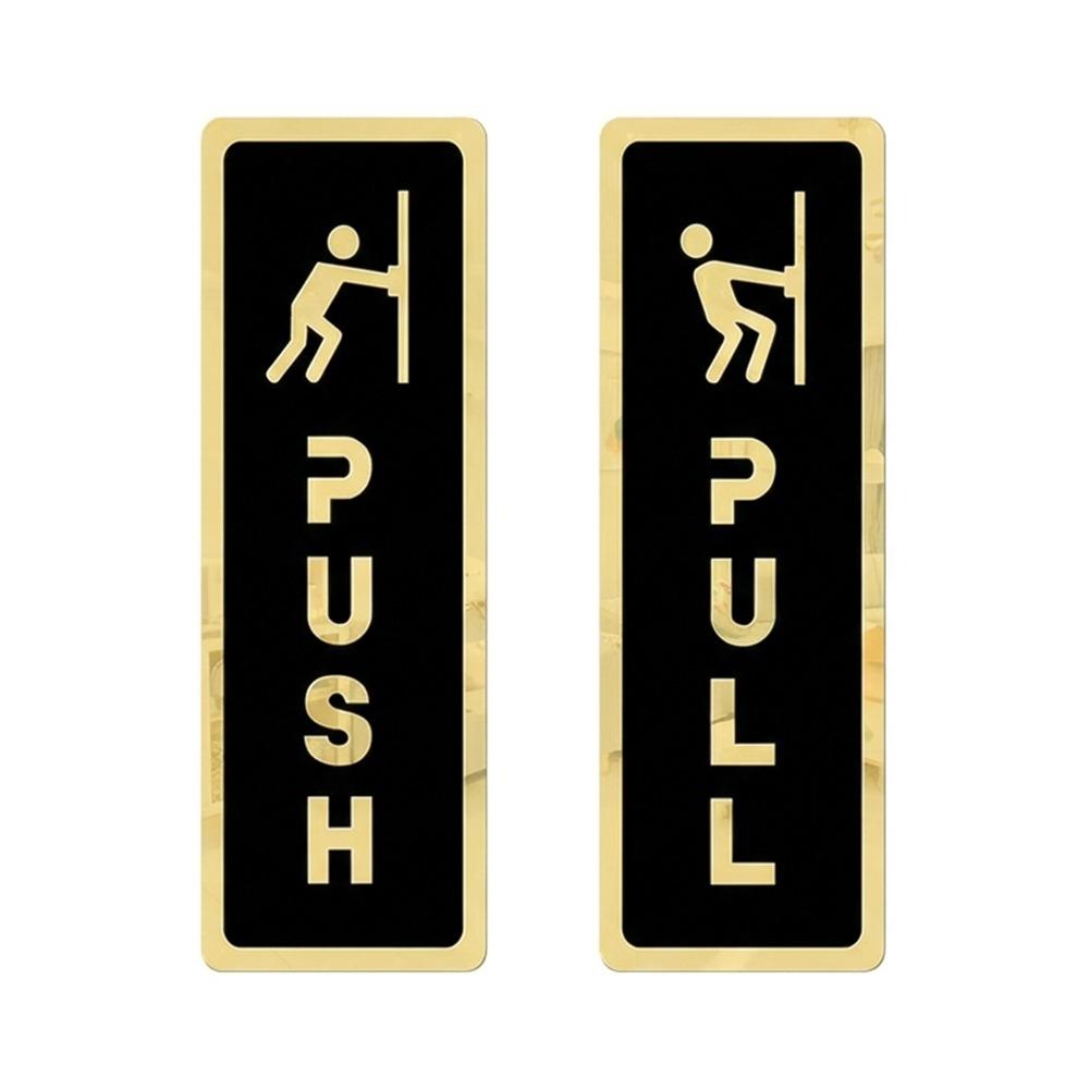 Acrylic Push Pull Sign Sticker Push & Pull Door Sign Window Door Sticker 3D Waterproof Sliding Door Sticker Shop Door
