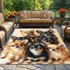 Cute Chihuahua Dog Print Crystal Velvet Rug For Gamer Room Pet Lover Home Decor Soft Anti Slip Floor Mat Animal Themed Carpet