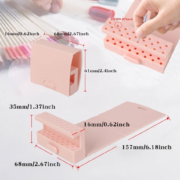 Practical Silicone Nail Drill Bit Storage Solution Compact And Stylish Nail Bit Holder For Efficient Tool Management